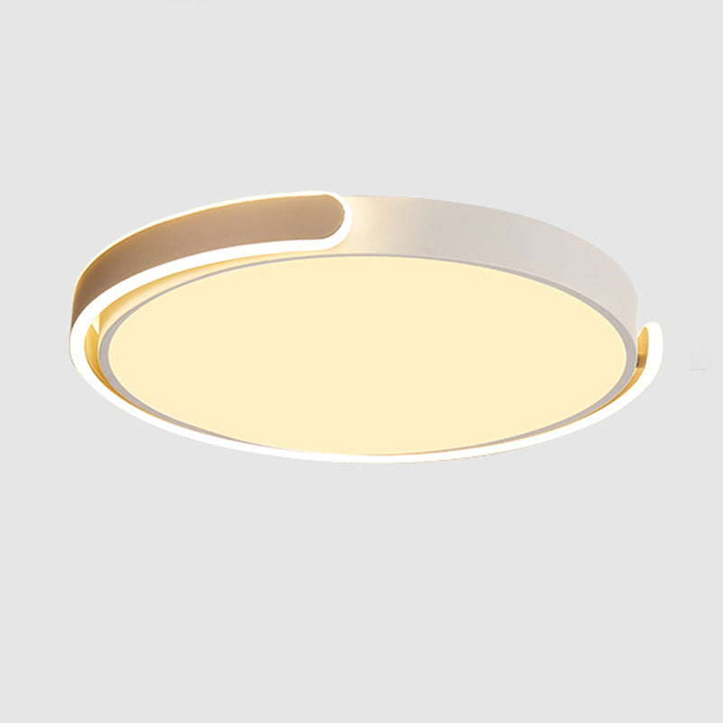 Modern Metal LED Flush Mount Circle Shape Ceiling Lamp with Acrylic Shade for Living Room
