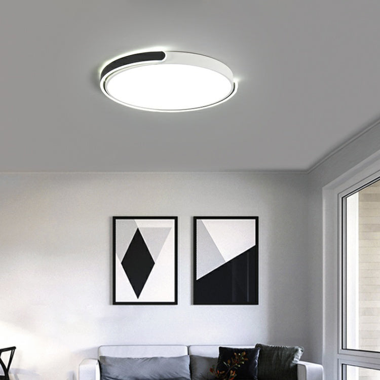 Modern Metal LED Flush Mount Circle Shape Ceiling Lamp with Acrylic Shade for Living Room