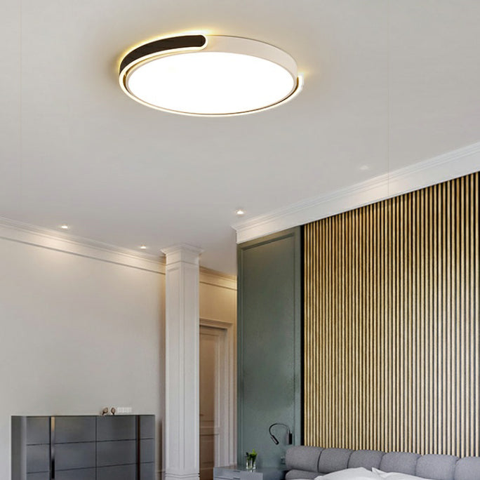 Modern Metal LED Flush Mount Circle Shape Ceiling Lamp with Acrylic Shade for Living Room