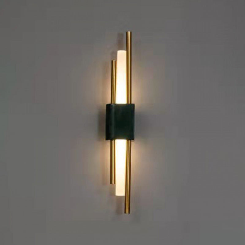 Modern Stone Wall Sconce Cylinder Shape Wall Light with Acrylic Shade for Living Room