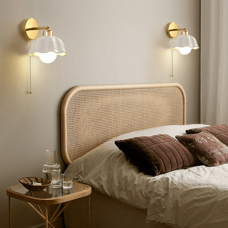 Dome Wall Lighting Simplicity 1 Light Rustic Wall Sconces in White