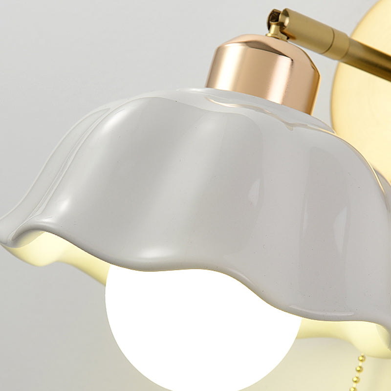 Dome Wall Lighting Simplicity 1 Light Rustic Wall Sconces in White