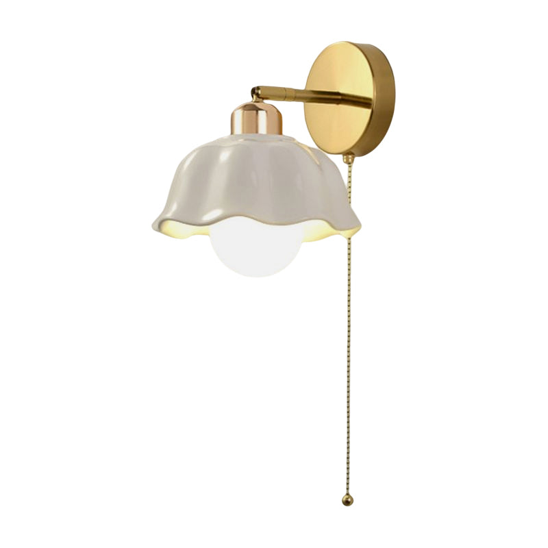 Dome Wall Lighting Simplicity 1 Light Rustic Wall Sconces in White