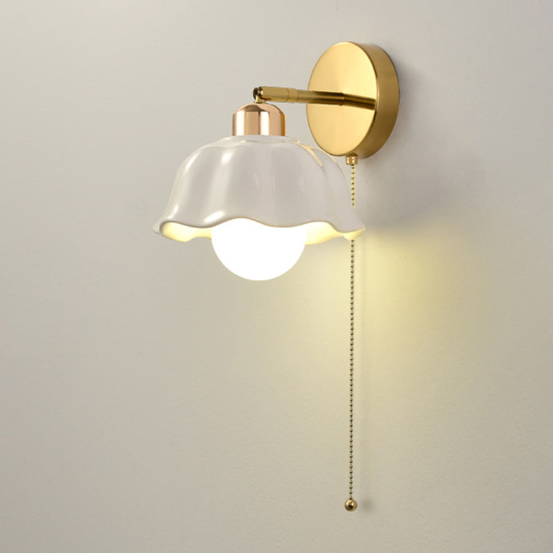 Dome Wall Lighting Simplicity 1 Light Rustic Wall Sconces in White