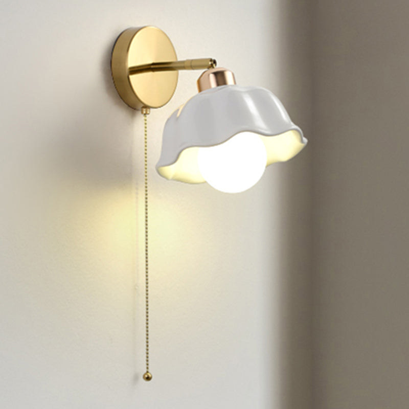 Dome Wall Lighting Simplicity 1 Light Rustic Wall Sconces in White