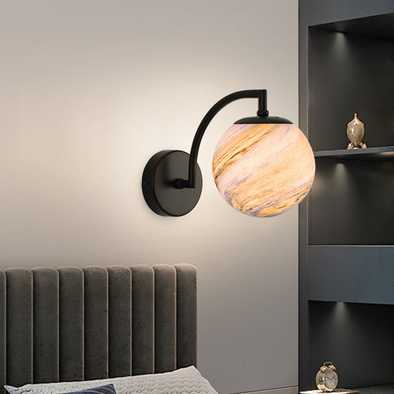 Single Golden/Black Vanity Light Modern Glass Shaded Bath Bar