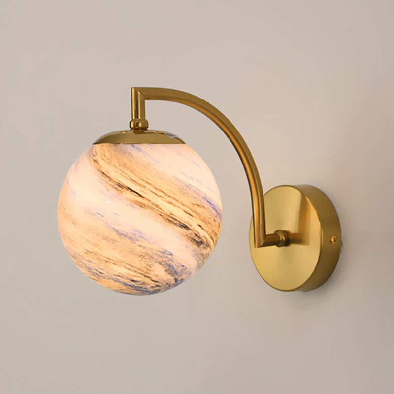 Single Golden/Black Vanity Light Modern Glass Shaded Bath Bar