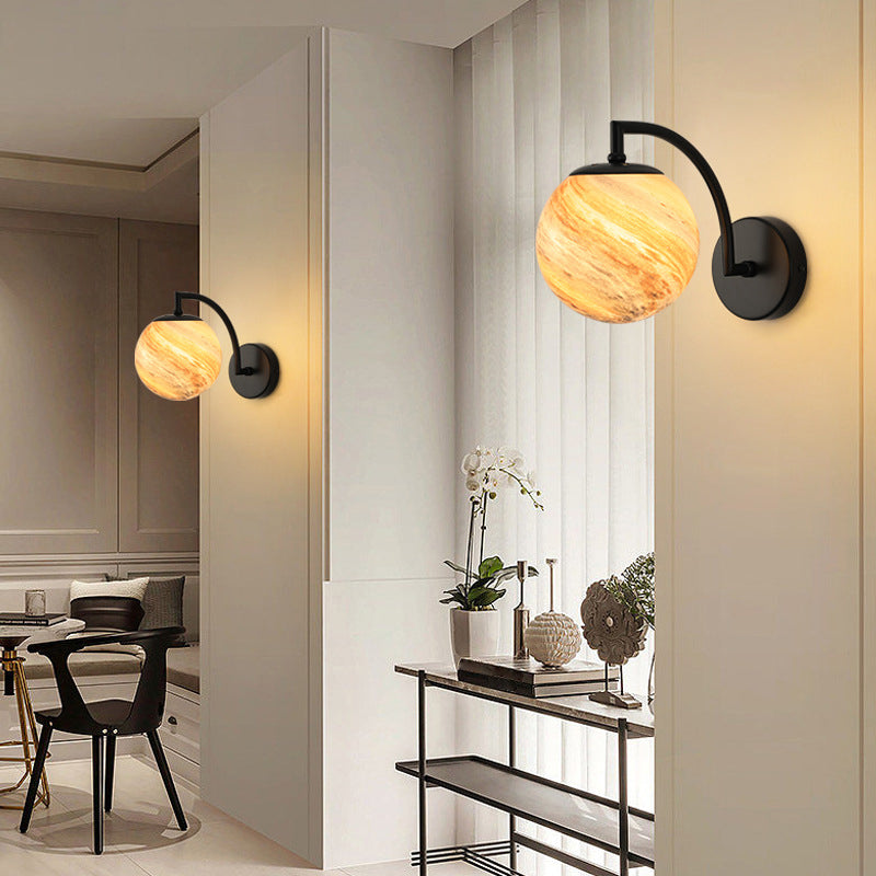 Single Golden/Black Vanity Light Modern Glass Shaded Bath Bar