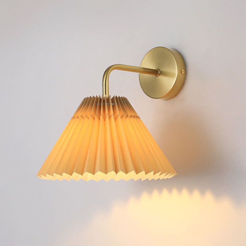 Contemporary Golden/Black Bathroom Vanity Light Fabric Shaded Wall Light Sconces