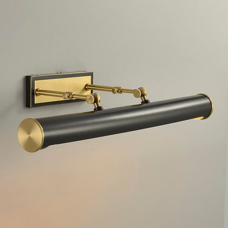 Solid Brass Modern Bath Bar 2 - Light Cylinder Bathroom Vanity Lighting in Black / Gold