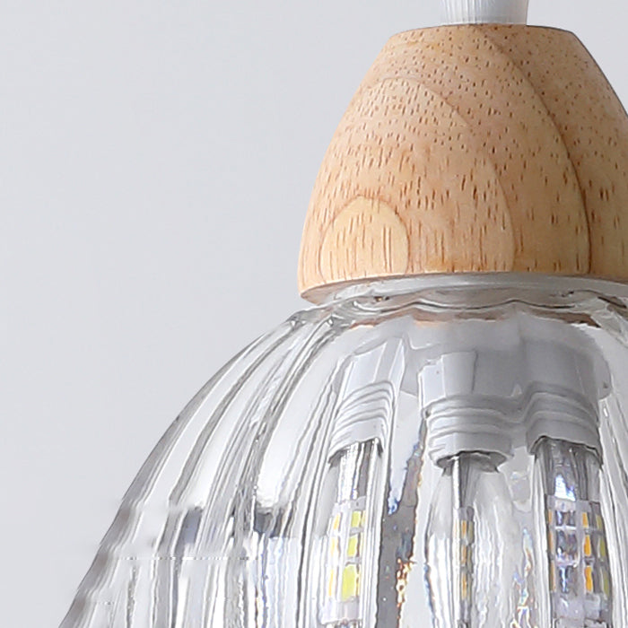 Bowl Shape Wood Vanity Lamp Modern Style 1 Light Vanity Light Fixture in Brown