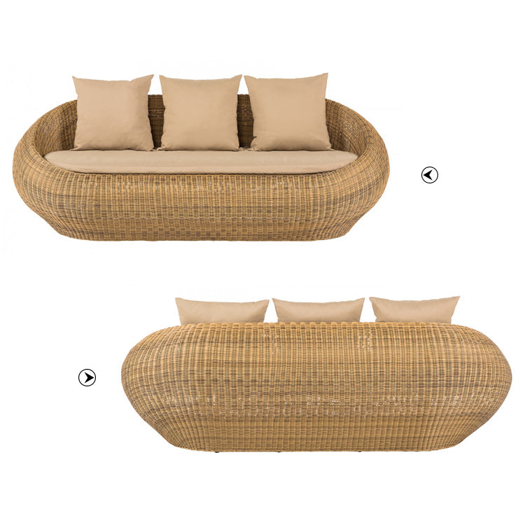 Designer Outdoor Rattan Sofa Tropical Style Simple Leisure Patio Sofa