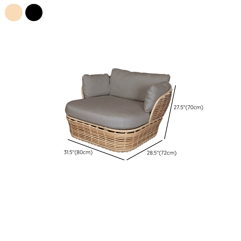 Modern Tropical Outdoor Patio Sofa Metal Water Resistant Patio Sofa with Cushions