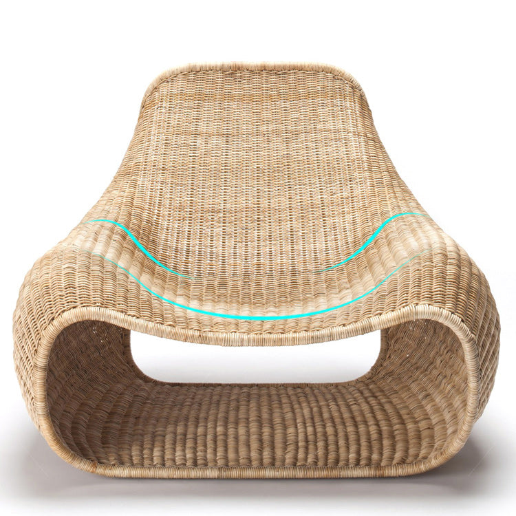 Contemporary Water Resistant Outdoor Patio Sofa 1-Seater Wicker Patio Sofa