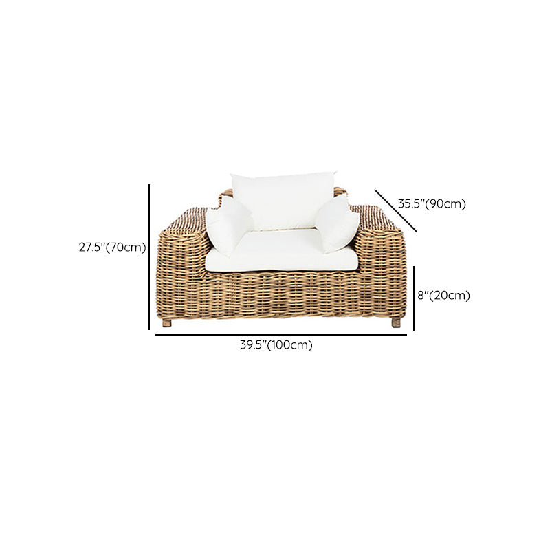 Contemporary Rattan Patio Sofa UV Resistant Patio Sofa Set, Water Resistant