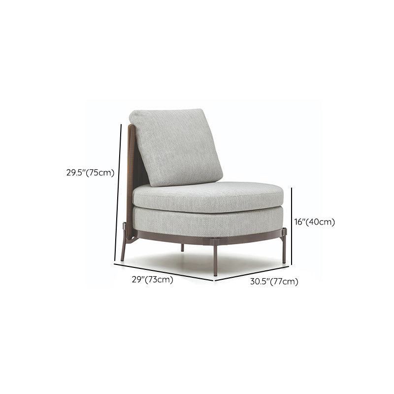 Modern Outdoor Patio Sofa UV Resistant Metal Patio Sofa with Cushions