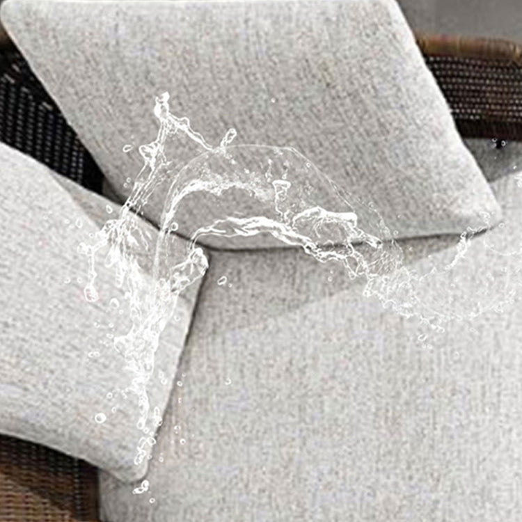 Rattan Outdoor Patio Sofa Wood Tropical Patio Sofa with Cushions