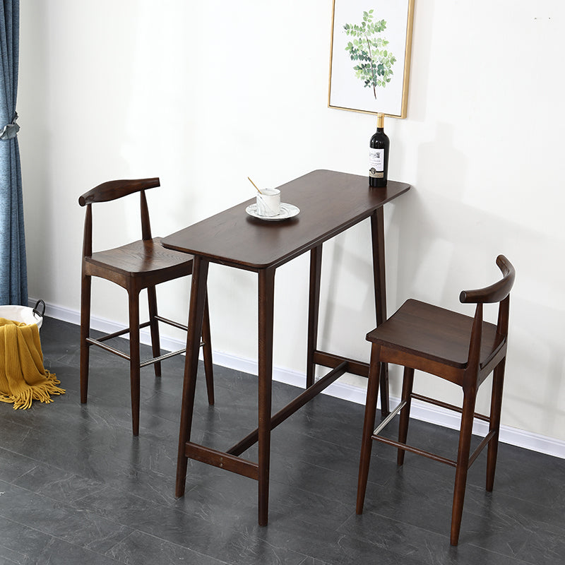 Solid Wood Counter Height Dining Table Modern Patio Bar Table