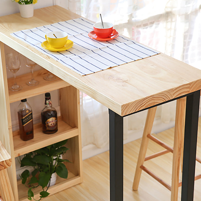 Indoor Contemporary Bar Dining Table Rectangle Pine Wood Bar Table