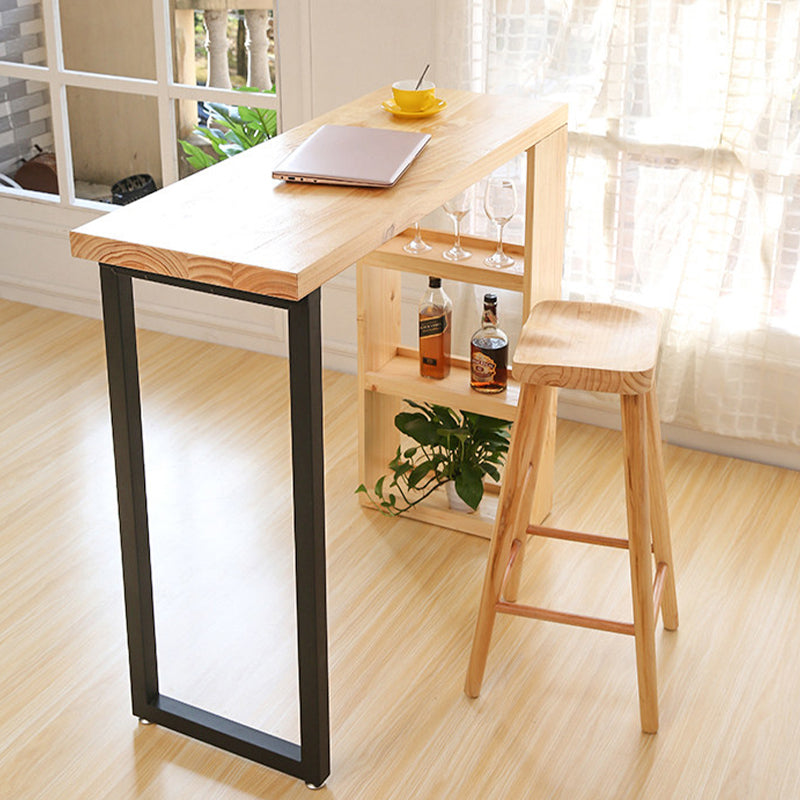 Indoor Contemporary Bar Dining Table Rectangle Pine Wood Bar Table
