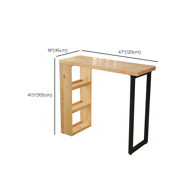 Indoor Contemporary Bar Dining Table Rectangle Pine Wood Bar Table