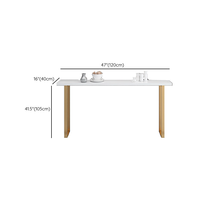 Glam Pub Height Dining Table White and Gold Counter Height Table