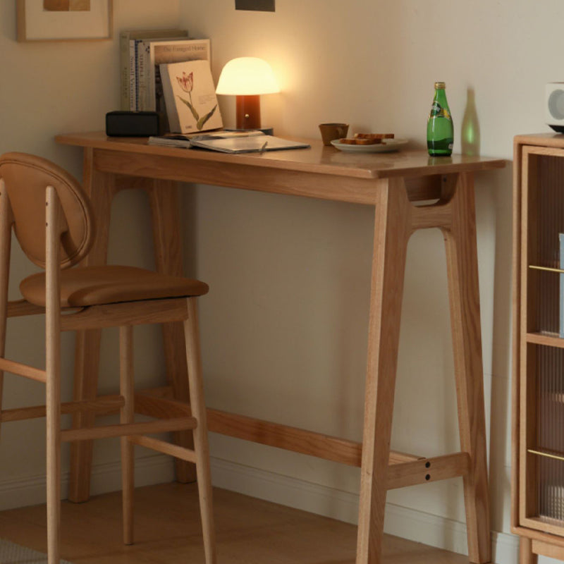 Contemporary Trestle Bar Dining Table Solid Wood Bar Stool Table