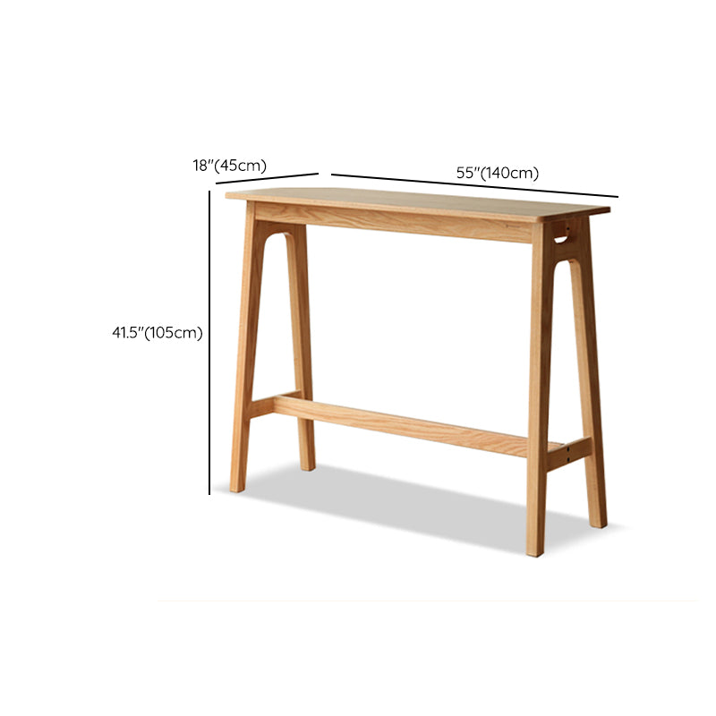 Contemporary Trestle Bar Dining Table Solid Wood Bar Stool Table