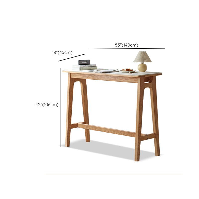Contemporary Trestle Bar Dining Table Solid Wood Bar Stool Table