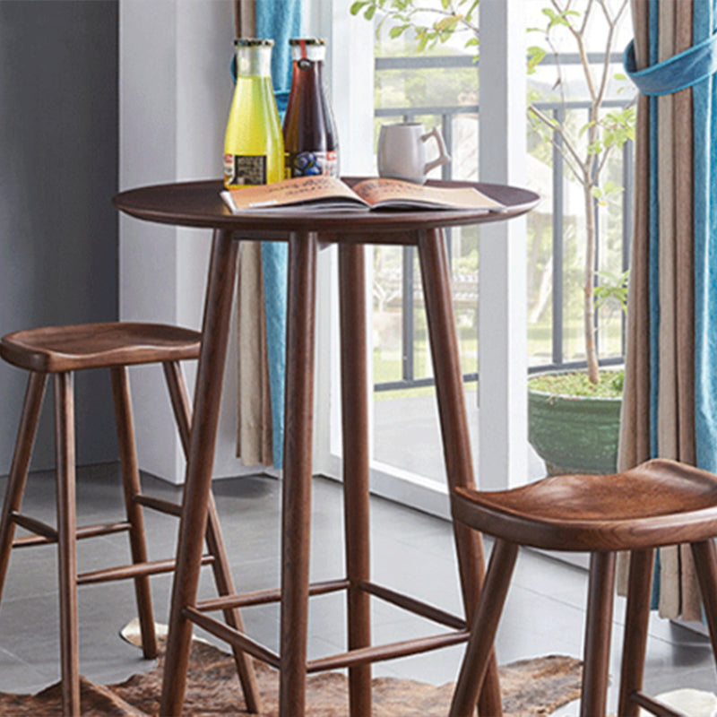 Indoor Contemporary Bar Dining Table Round Solid Wood Bar Table