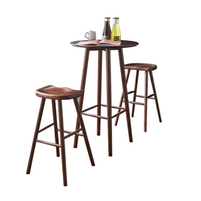 Indoor Contemporary Bar Dining Table Round Solid Wood Bar Table