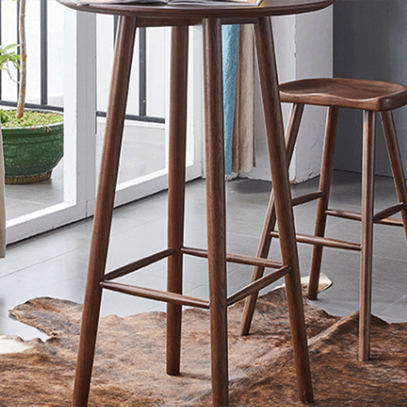 Indoor Contemporary Bar Dining Table Round Solid Wood Bar Table
