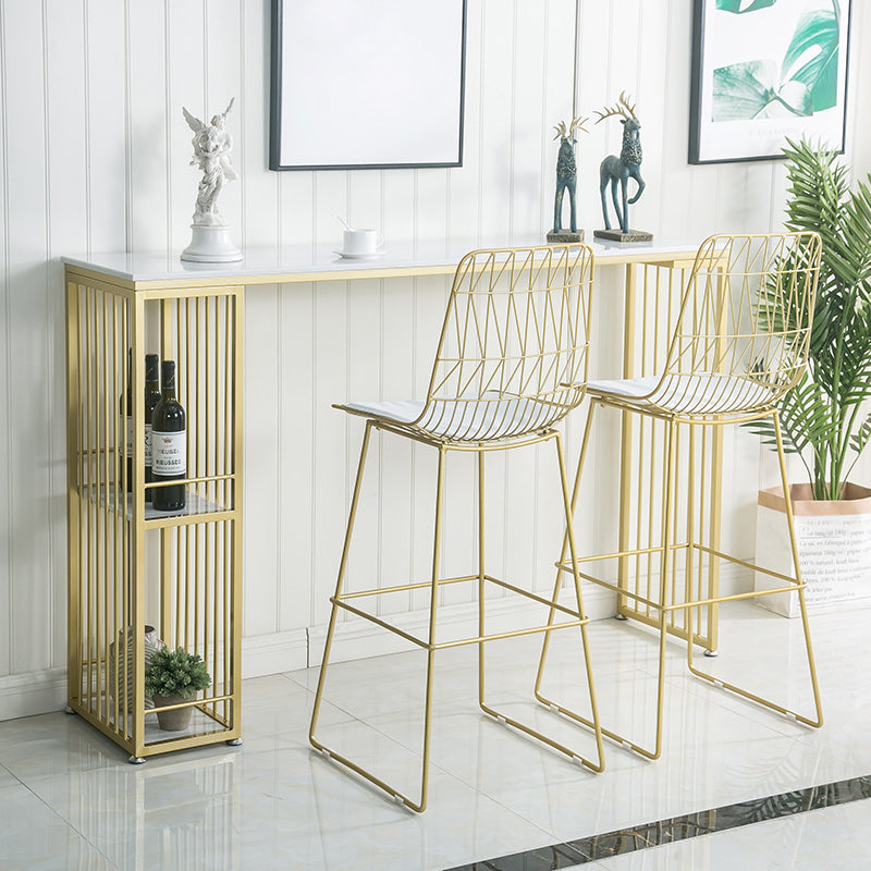 Glam Pub Height Dining Table Double Pedestal Counter Wine Table