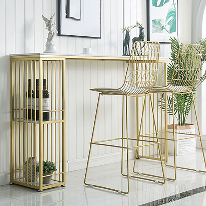 Glam Pub Height Dining Table Double Pedestal Counter Wine Table