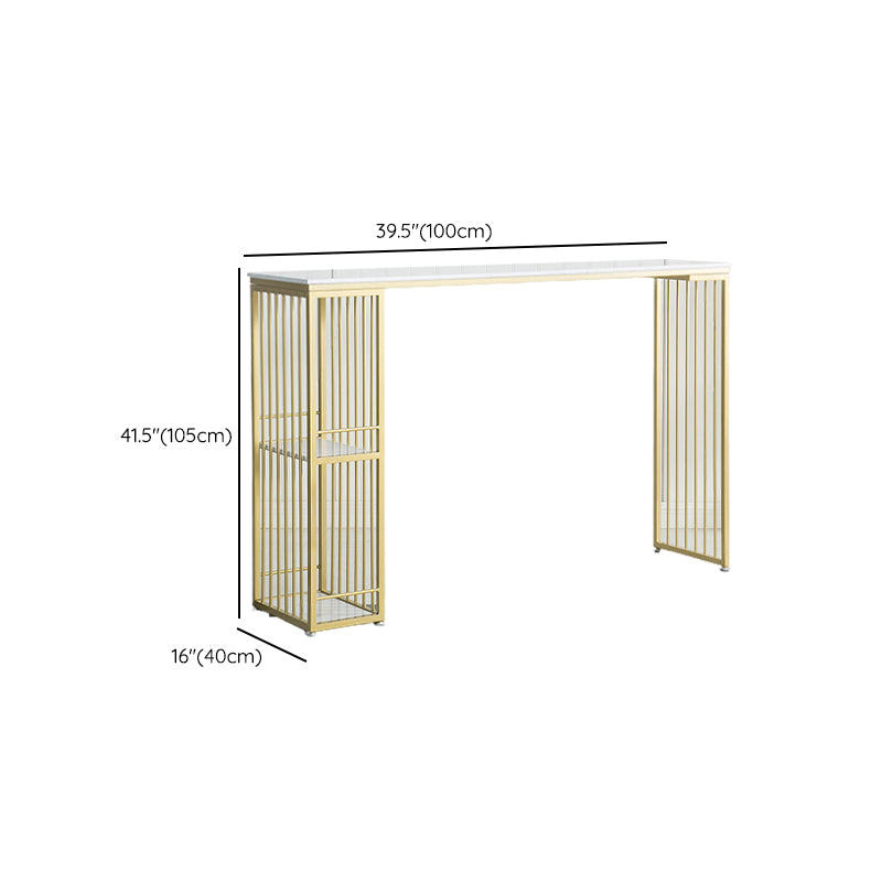 Glam Pub Height Dining Table Double Pedestal Counter Wine Table