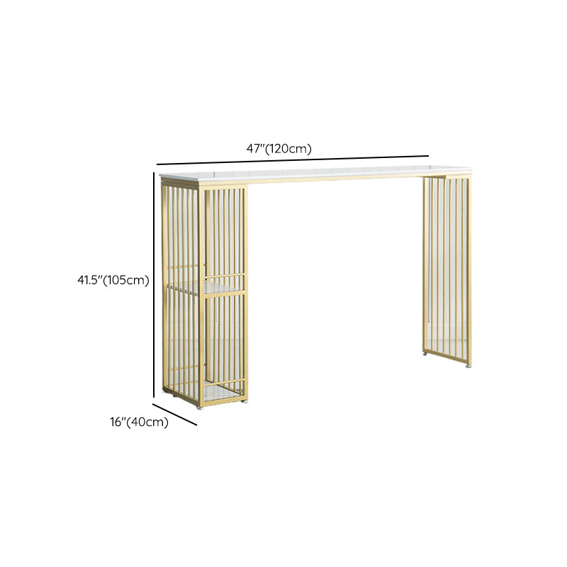 Glam Pub Height Dining Table Double Pedestal Counter Wine Table