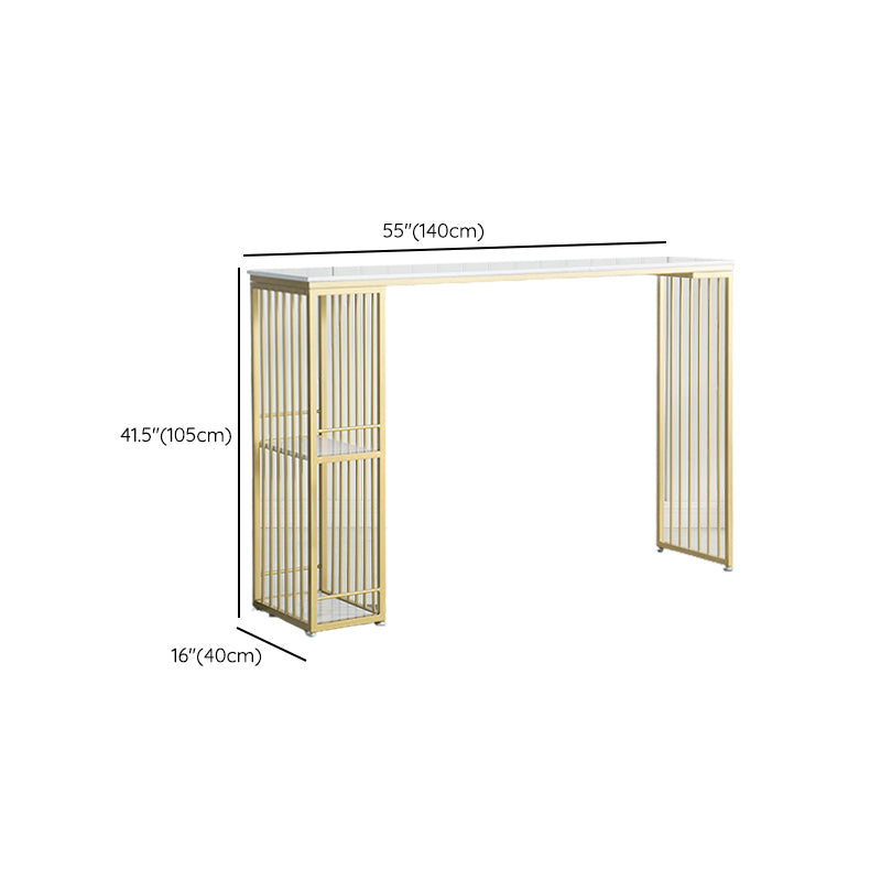 Glam Pub Height Dining Table Double Pedestal Counter Wine Table