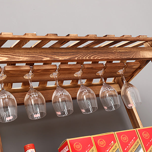 Modern Floor Wine Bottle Rack Pine Wood Wine Bottle Rack for Home