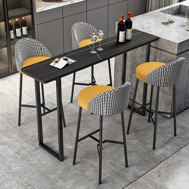 Modern Style Bar Table Set 1/2/5 Pcs Rectangular Stone Pub Set for Indoor