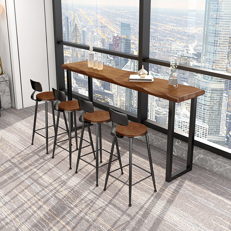 Industrial Pub Dining Set 1/2/5 Pcs Rectangular Solid Wood Pub Set for Home