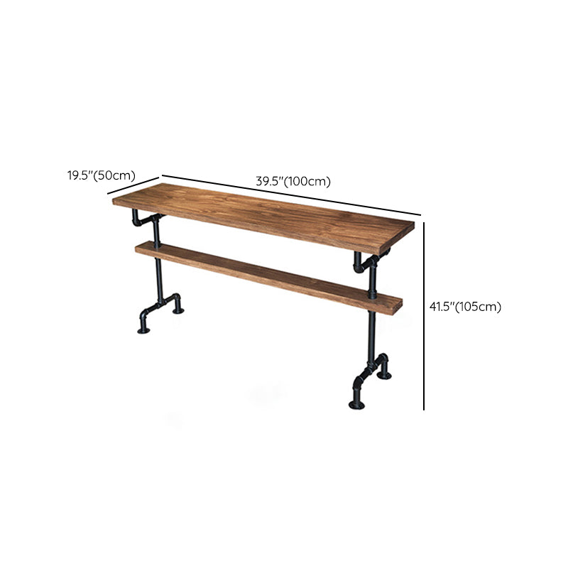 Industrial Style Pub Dining Set 1/2/9 Pcs Rectangular Solid Wood Pub Set for Home