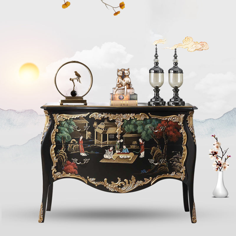 Traditional Storage Chest Dresser Bedroom Solid Wood Storage Chest with Drawers