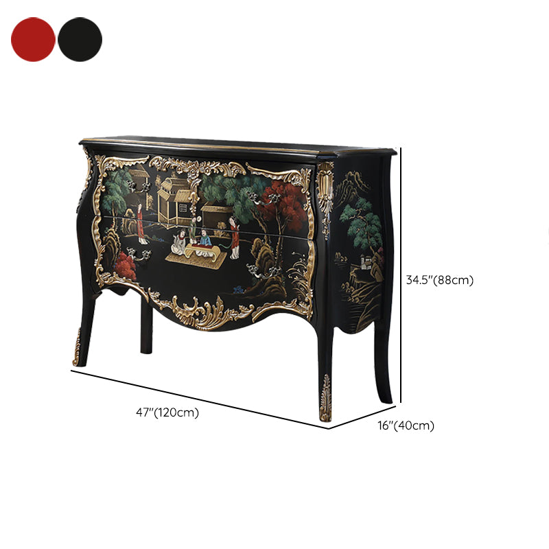 Traditional Storage Chest Dresser Bedroom Solid Wood Storage Chest with Drawers