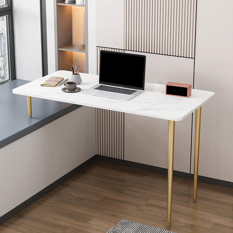 Contemporary Style Stone Office Desk Rectangular Shape Task Desk with 4 Legs