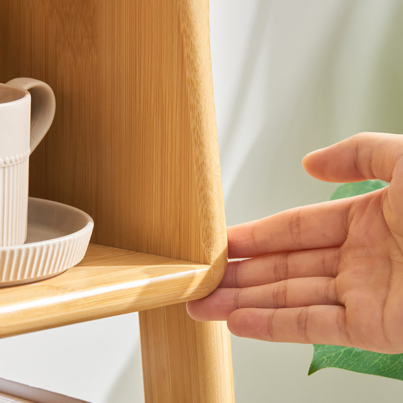 Contemporary Closed Back Bamboo Bookshelf Vertical Bookcase with Shelves