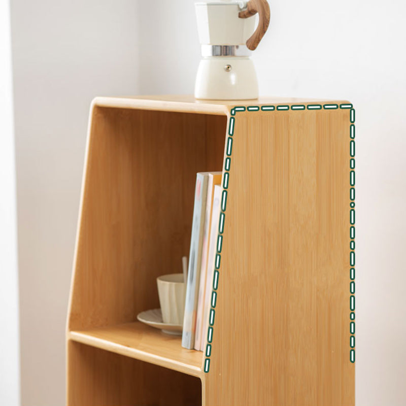 Bamboo Vertical Bookshelf Contemporary Closed Back Bookcase with Shelves