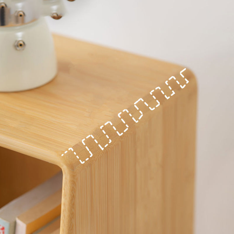 Bamboo Vertical Bookshelf Contemporary Closed Back Bookcase with Shelves