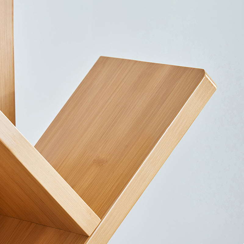 Etagere Contemporary Bamboo Bookcase Open Back Bookshelf for Office