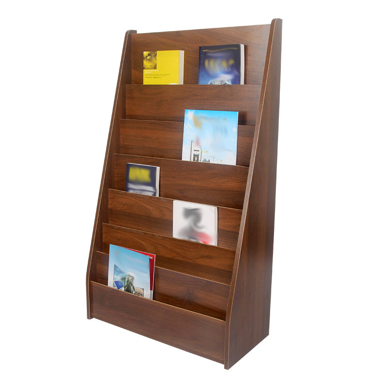 Closed Back Contemporary Bookcase Engineered Wood Vertical Bookshelf with Shelves