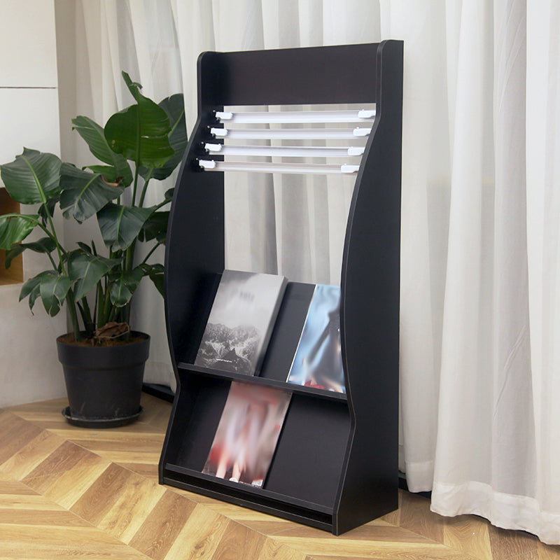 Closed Back Contemporary Bookcase Engineered Wood Vertical Bookshelf with Shelves